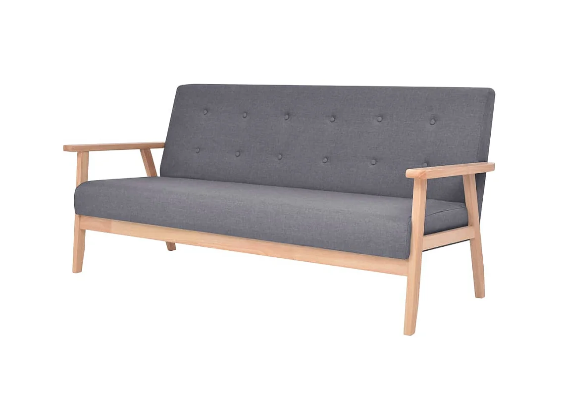 Conjunto de sofás de 3 plazas para salón salón interior de casa habitaciones tela gris oscuro 02_0020267