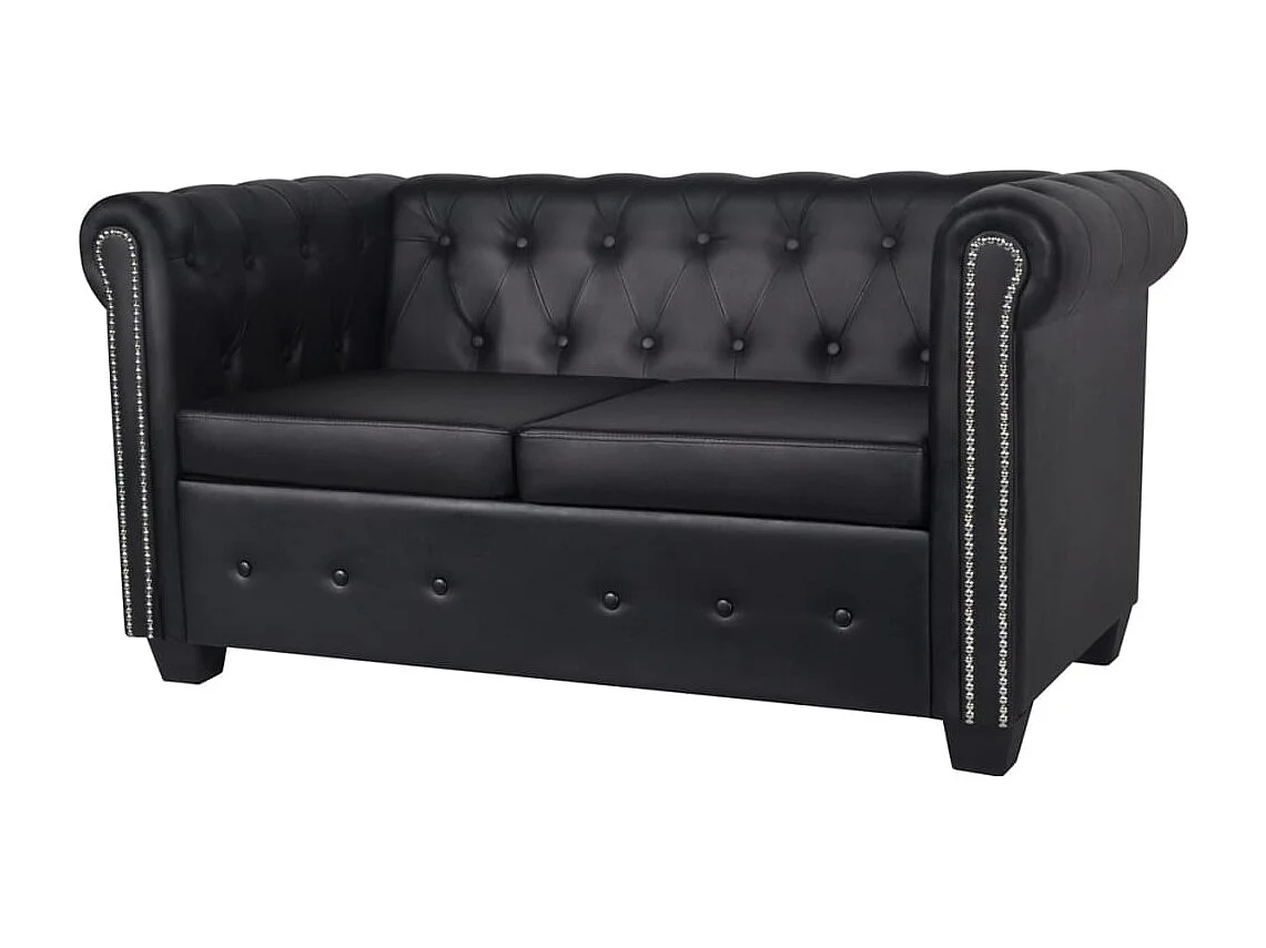 Jeu de Canapé cuir noire 145.5 x 76 x 70 cm 02_0019081