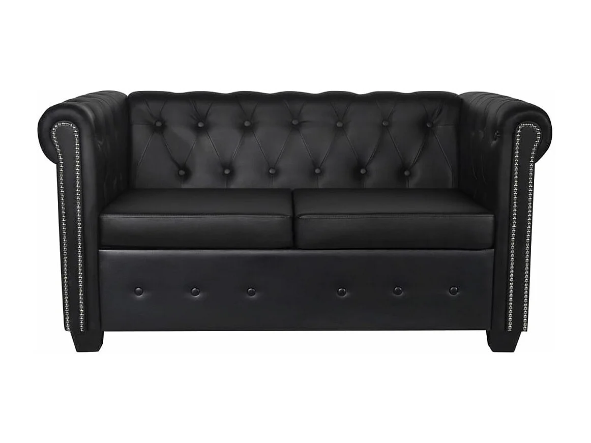 Jeu de Canapé cuir noire 145.5 x 76 x 70 cm 02_0019081