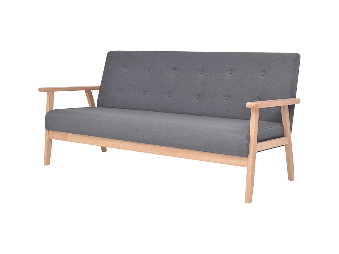 Jeu de Canapé 2 tissu grise 113.5 x 67 x 73.5 cm 02_0019069