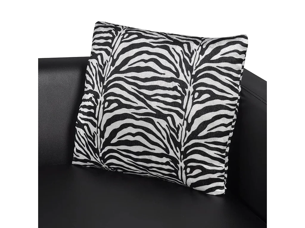 Divano 2 posti per soggiorno interno casa pelle sintetica nera 02_0018926