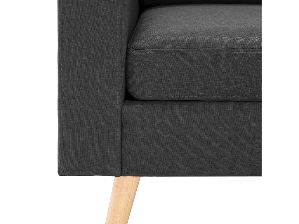 Sofá de 2 lugares para sala de estar interior de casa tecido cinza escuro 02_0020602