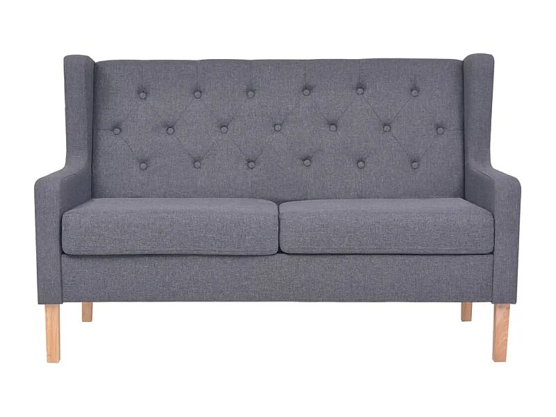 Divano 2 posti per soggiorno interno casa tessuto grigio 02_0018847