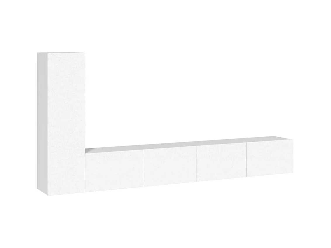 Set di mobili mobile credenza TV televisione soggiorno camera da letto soggiorno 3 pezzi pannelli in MDF bianco 02_0024480