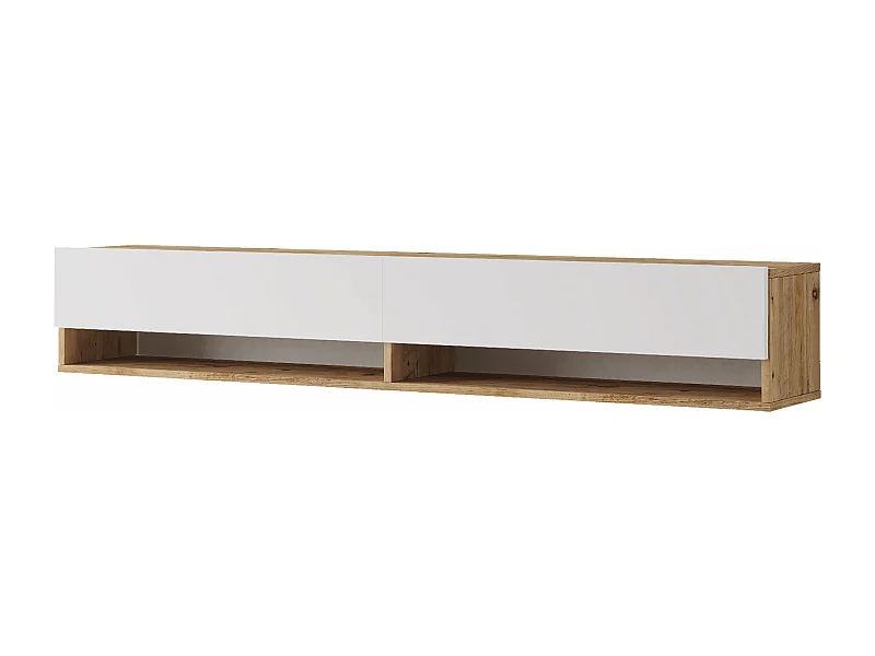 Mobile TV con 2 ante 295 x 180 x 315 cm effetto rovere rustico / bianco 03_0007776