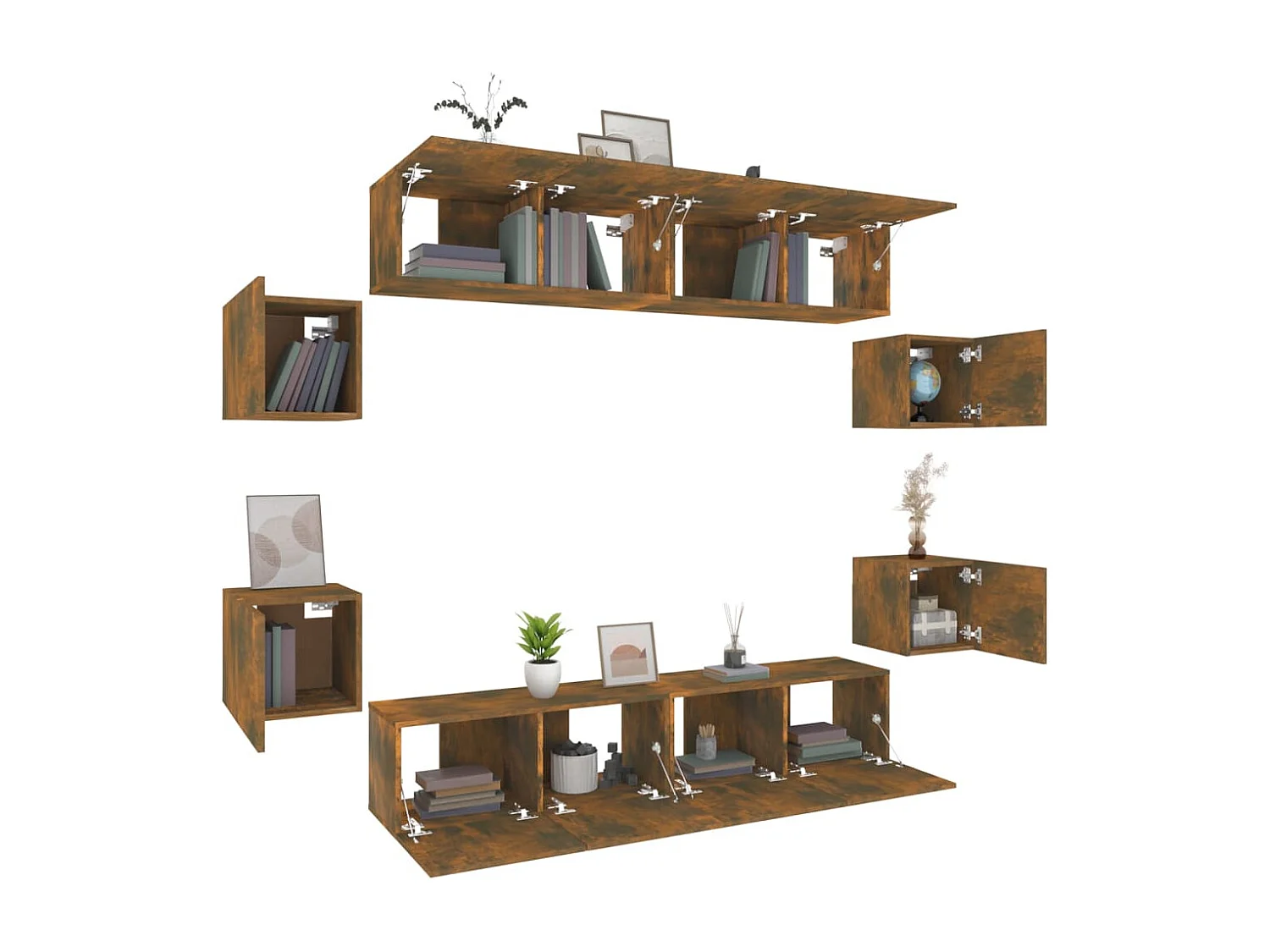 Ensemble de meubles armoire bois marron 80 x 30 x 30 cm 02_0025291