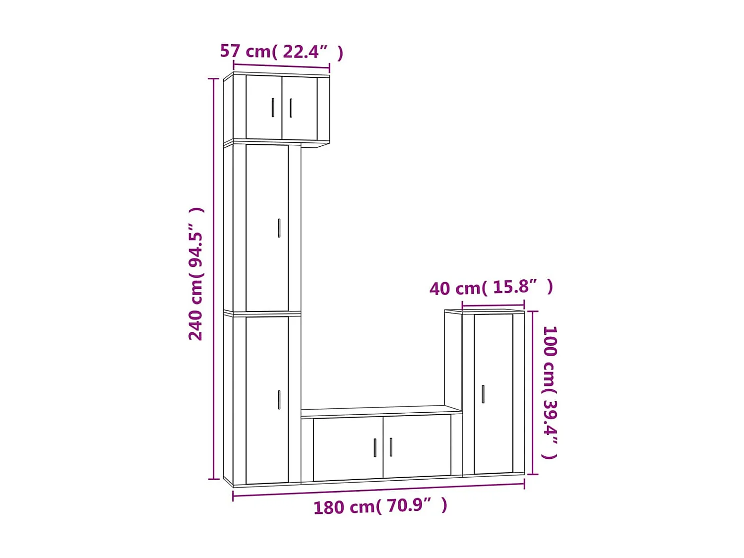 Ensemble de meubles armoire bois blanc 57 x 34.5 x 40 cm 02_0024919