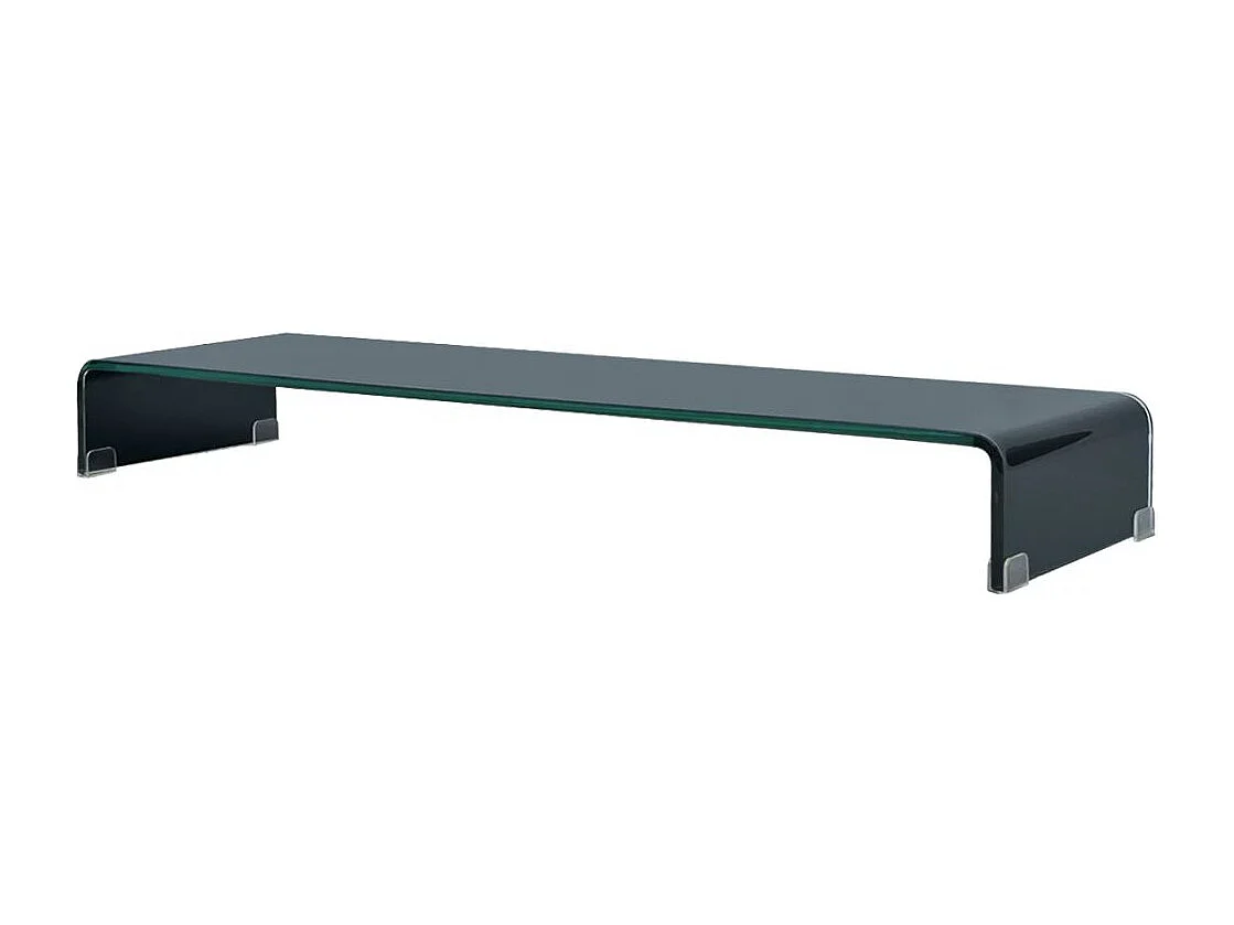 Mobile TV credenza design pratico supporto per monitor da 120 cm vetro nero 2502226
