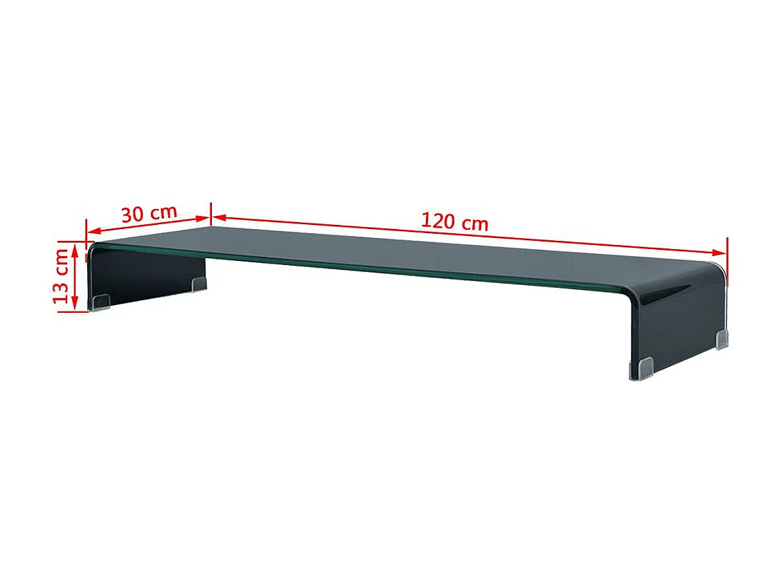 Mobile TV credenza design pratico supporto per monitor da 120 cm vetro nero 2502226
