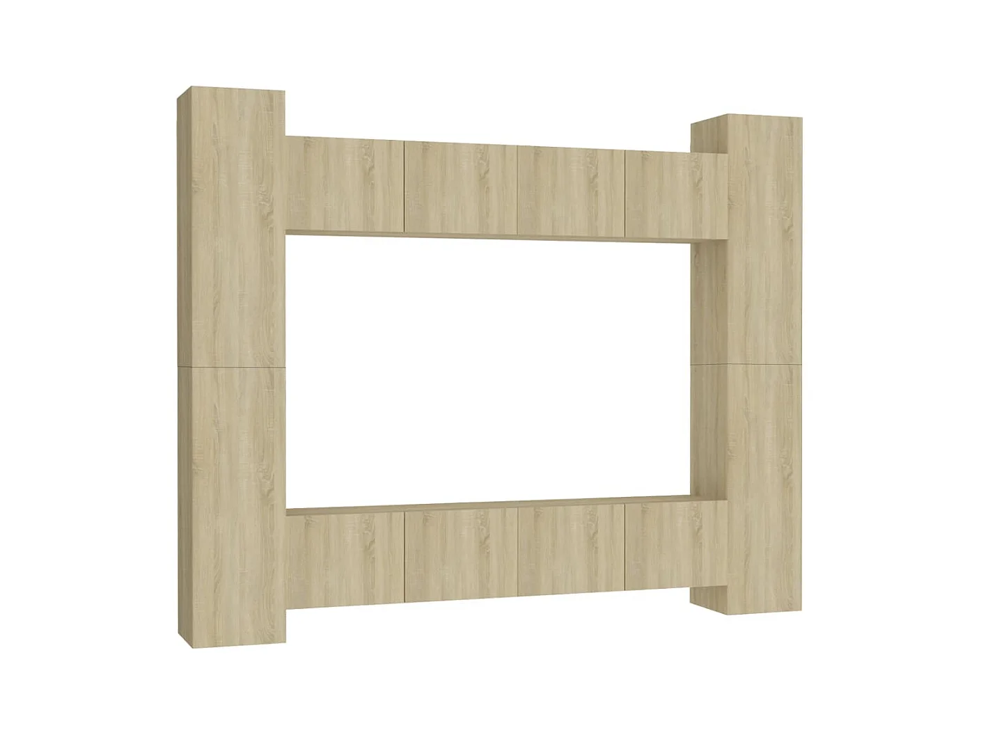 Set di mobili mobile credenza TV televisione soggiorno camera da letto soggiorno 8 pezzi rovere Sonoma multistrato marrone 02_0025301