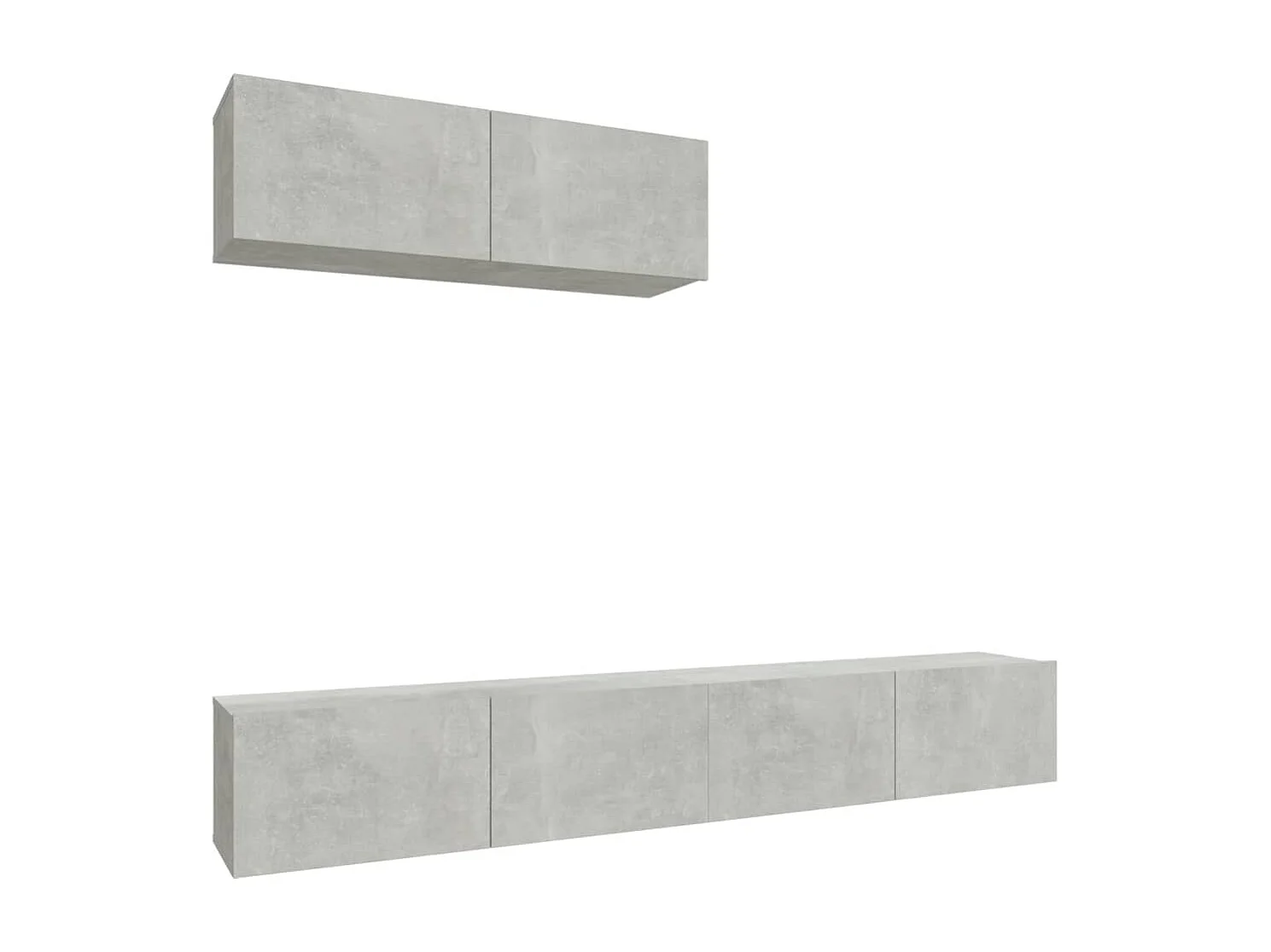 Conjunto de muebles mueble buffet TV televisión salón dormitorio salón 3 piezas madera contrachapada gris 02_0024505