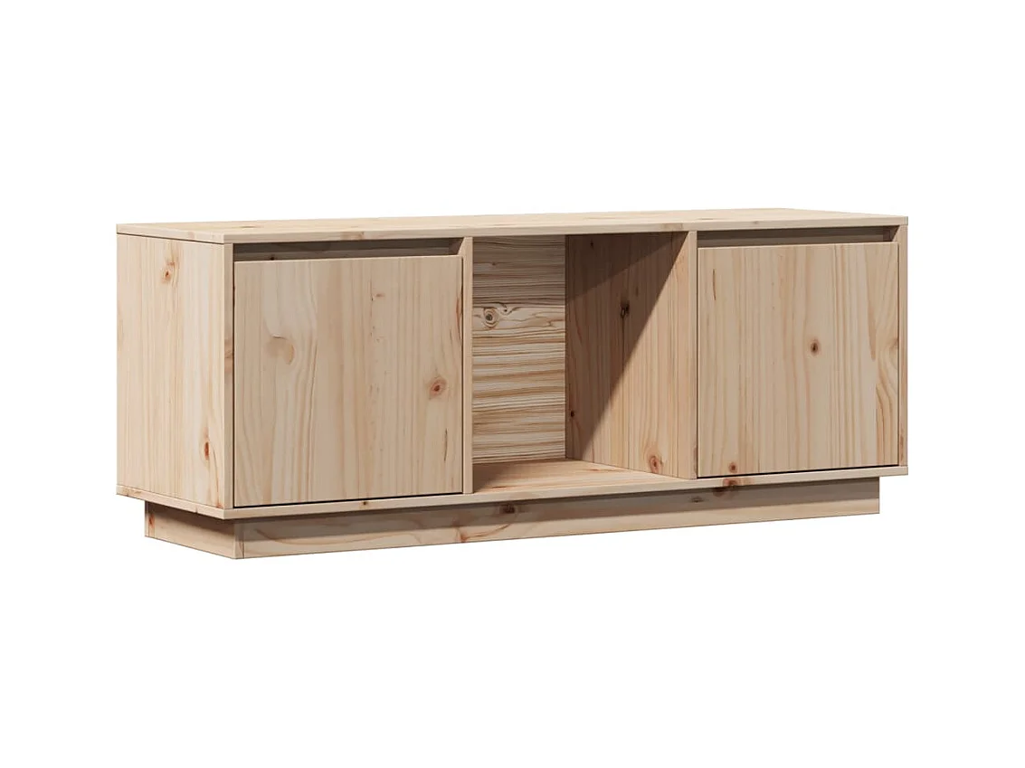 Mueble TV multimedia estantería para televisión buffet para televisión comedor salón dormitorio 110,5 x 35 x 44 cm madera maciza de pino marrón 02_0025776