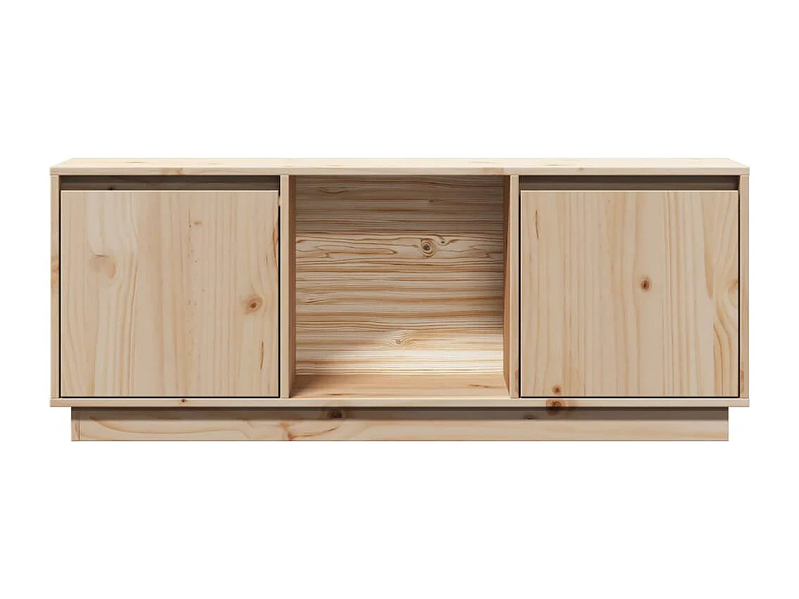 Meuble TV multimédia étagère bois marron 110.5 x 35 x 44 cm 02_0025776