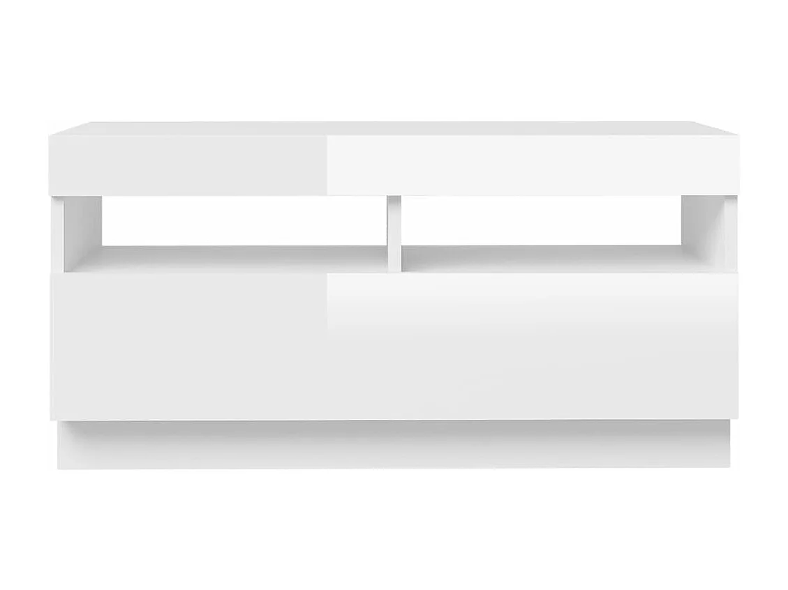 Mueble para TV multimedia estantería para televisión buffet para televisión comedor salón dormitorio con luces LED brillantes 80 x 35 x 40 cm blanco 02_0026659