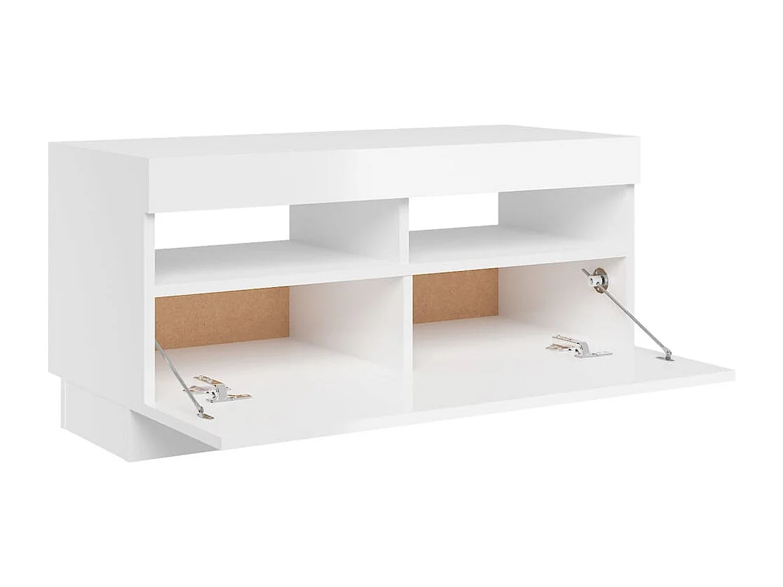 Móvel de TV multimídia prateleira de televisão televisão buffet sala de jantar sala de estar quarto com luzes LED brilhantes 80 x 35 x 40 cm branco 02_0026659