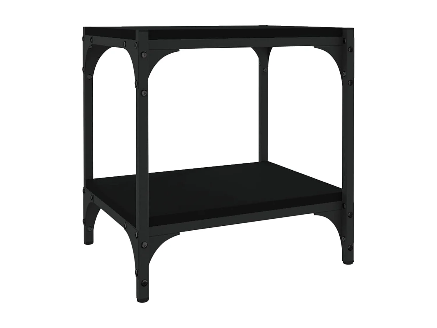 Mobile TV multimediale scaffale per televisione buffet televisivo sala da pranzo soggiorno camera da letto 40 x 33 x 41 cm pannelli in MDF e acciaio nero 02_0026127