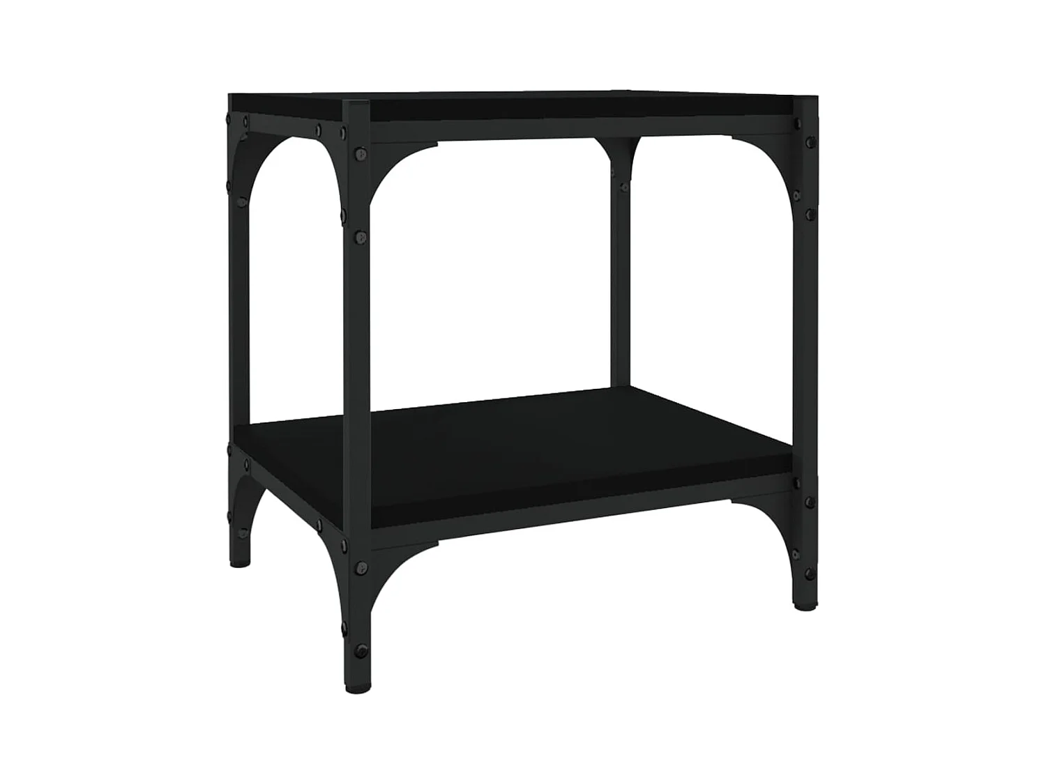 Mobile TV multimediale scaffale per televisione buffet televisivo sala da pranzo soggiorno camera da letto 40 x 33 x 41 cm pannelli in MDF e acciaio nero 02_0026127