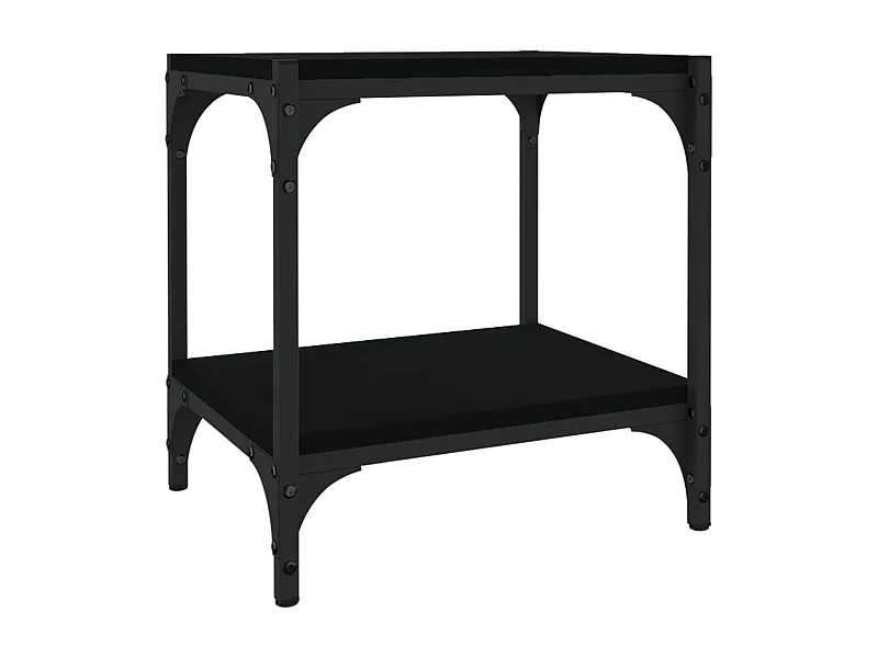 Mueble TV multimedia estantería para televisión buffet para televisión comedor salón dormitorio 40 x 33 x 41 cm madera contrachapada y acero negro 02_0026127