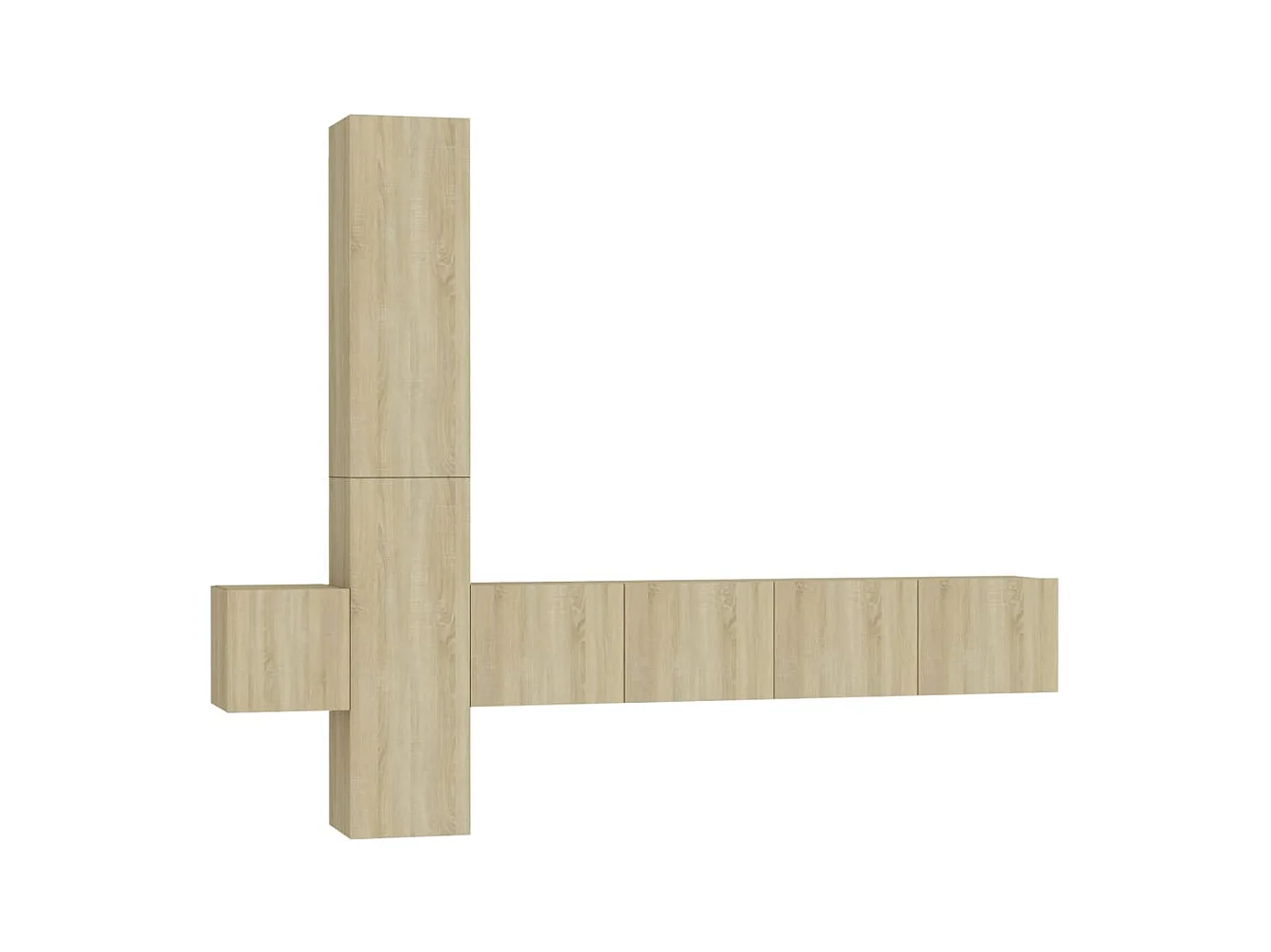 Set di mobili mobile credenza TV televisione soggiorno camera da letto soggiorno 5 pezzi rovere Sonoma multistrato marrone 02_0024970
