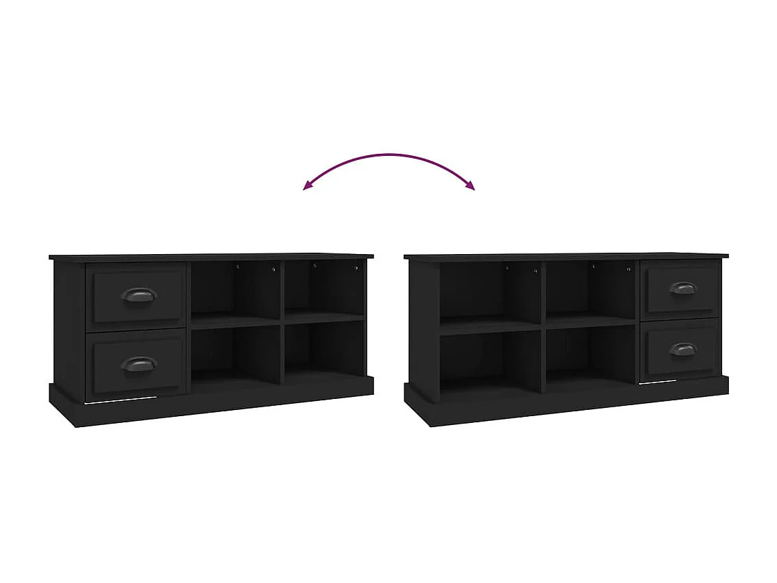 Meuble TV multimédia étagère bois marron 102 x 35.5 x 47.5 cm 02_0025581