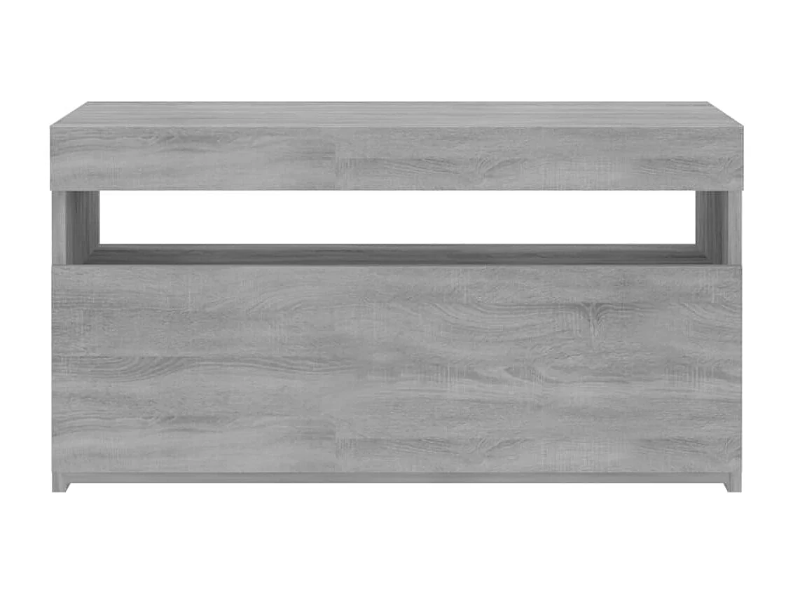 Mueble TV multimedia estantería para televisión buffet para televisión comedor salón dormitorio con luces LED sonoma 75 x 35 x 40 cm gris 02_0026828