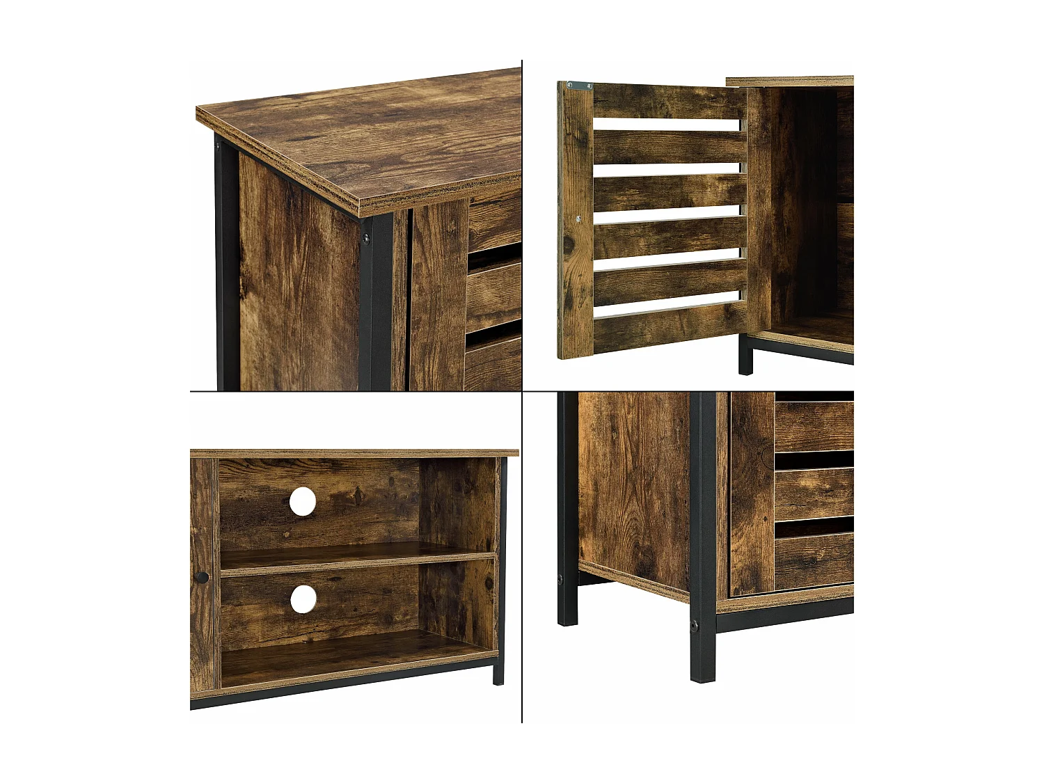 Meuble TV 49 x bois marron 110 x 30 x 49 cm 03_0007753