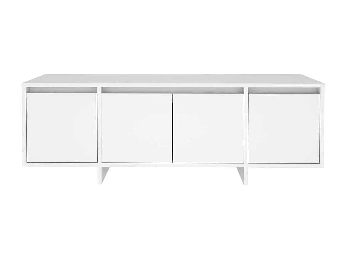 Mueble TV multimedia estantería para televisión buffet para televisión comedor salón dormitorio 120 x 30 x 40,5 cm madera contrachapada blanco 02_0025838