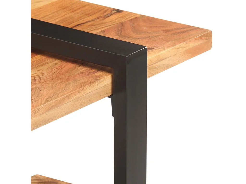 Meuble TV multimédia étagère bois marron 130 x 40 x 40 cm 02_0025896