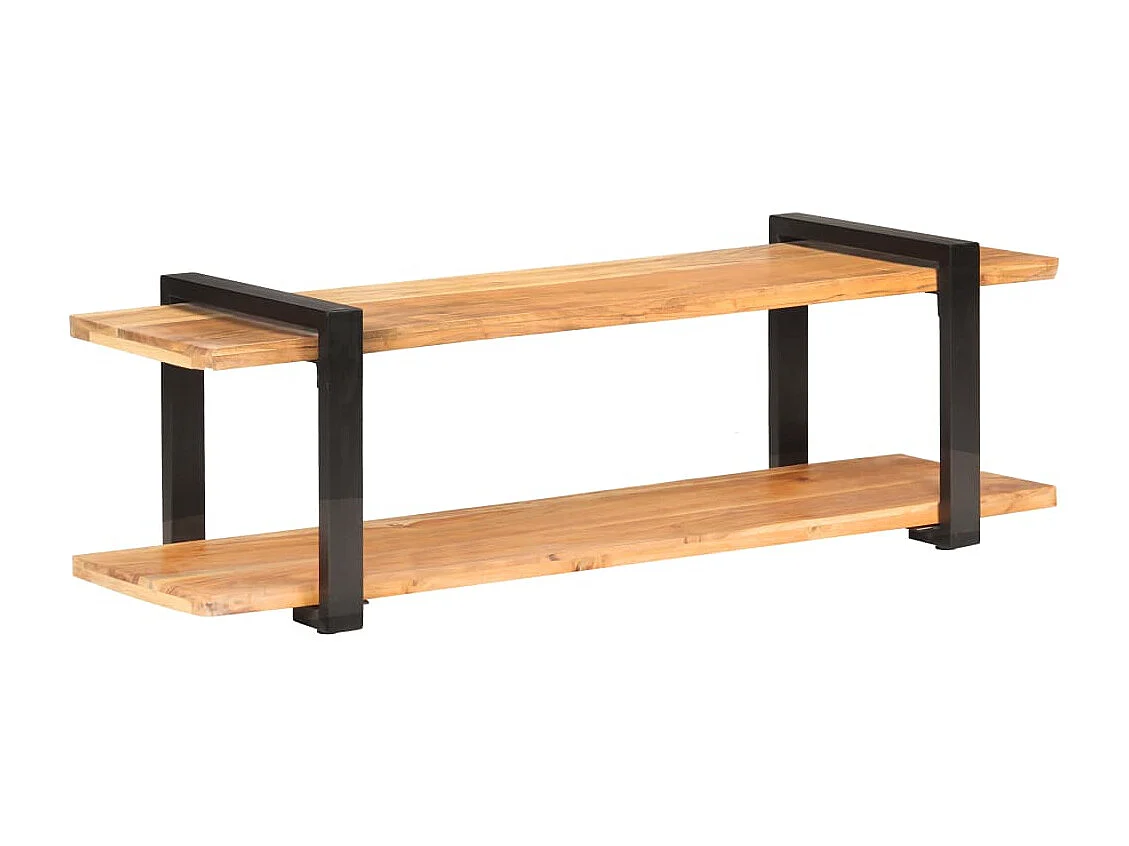 Meuble TV multimédia étagère bois marron 130 x 40 x 40 cm 02_0025896