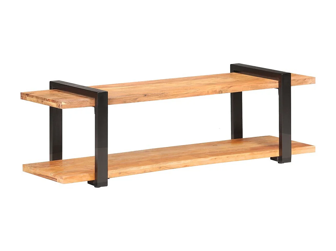 Móvel de TV multimídia prateleira de televisão televisão buffet sala de jantar sala de estar quarto 130 x 40 x 40 cm madeira de acácia maciça marrom 02_0025896