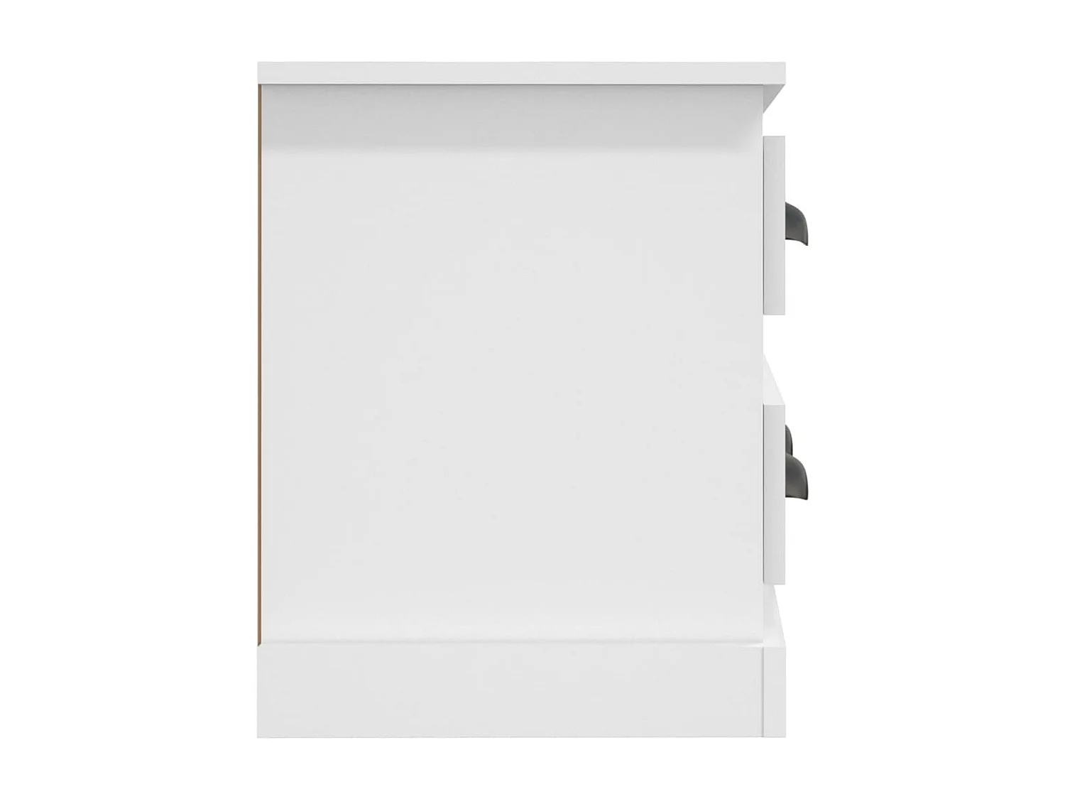 Meuble TV multimédia étagère bois blanc 100 x 35.5 x 45 cm 02_0025522