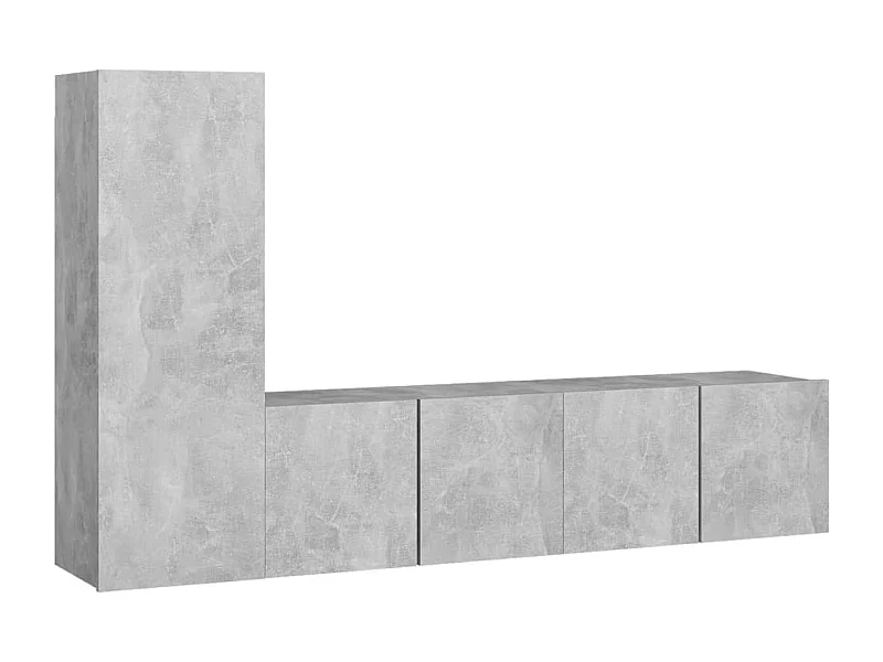 Set di mobili mobile credenza TV televisione soggiorno camera da letto soggiorno 3 pezzi derivati ​​del legno grigio 02_0024497