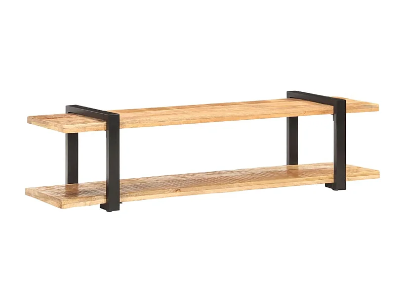 Mueble TV multimedia estantería para televisión buffet para televisión comedor salón dormitorio 160 x 40 x 40 cm madera maciza de mango en bruto marrón 02_0026073