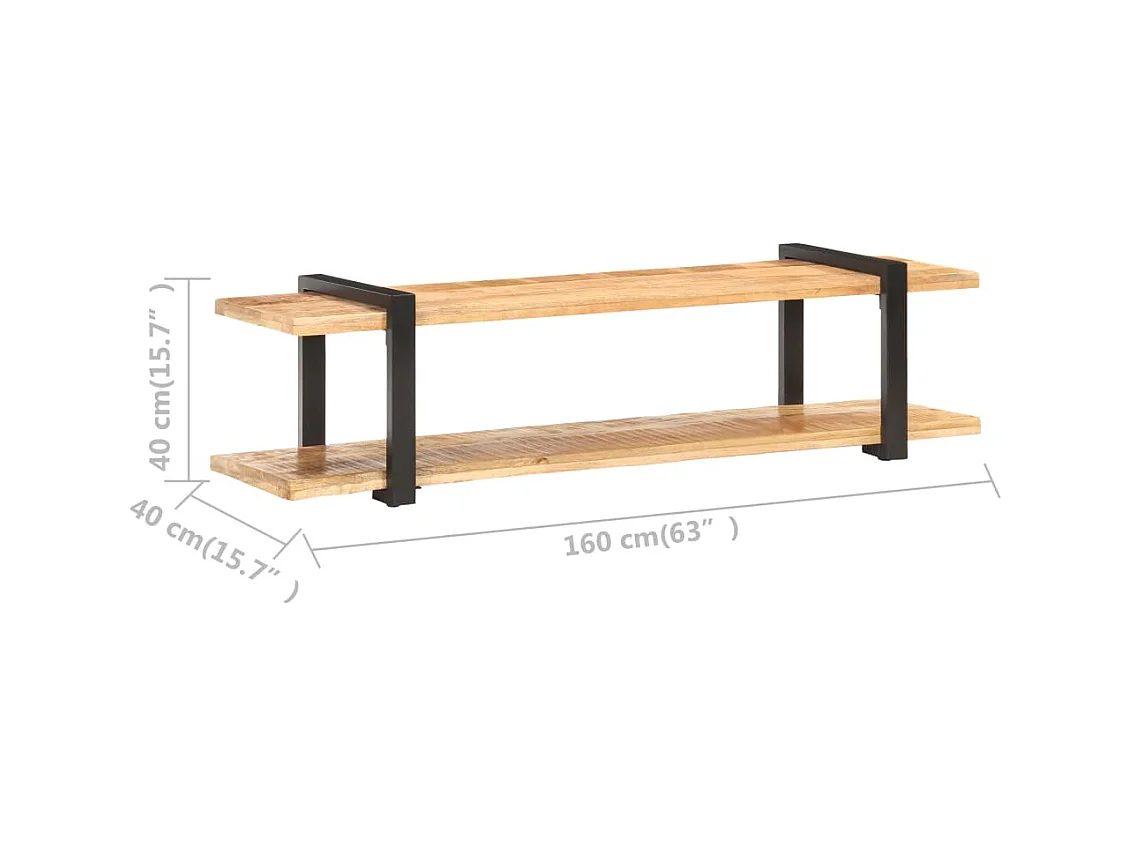 Meuble TV multimédia étagère bois marron 160 x 40 x 40 cm 02_0026073