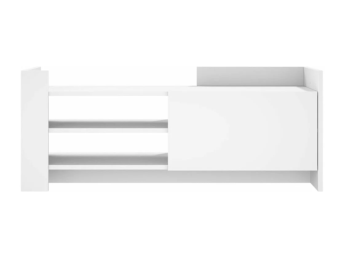 Meuble TV multimédia étagère bois blanc 100 x 35 x 40 cm 02_0025486