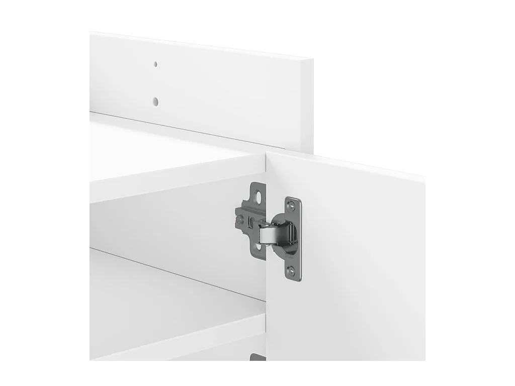 Meuble TV multimédia étagère bois blanc 100 x 35 x 40 cm 02_0025486