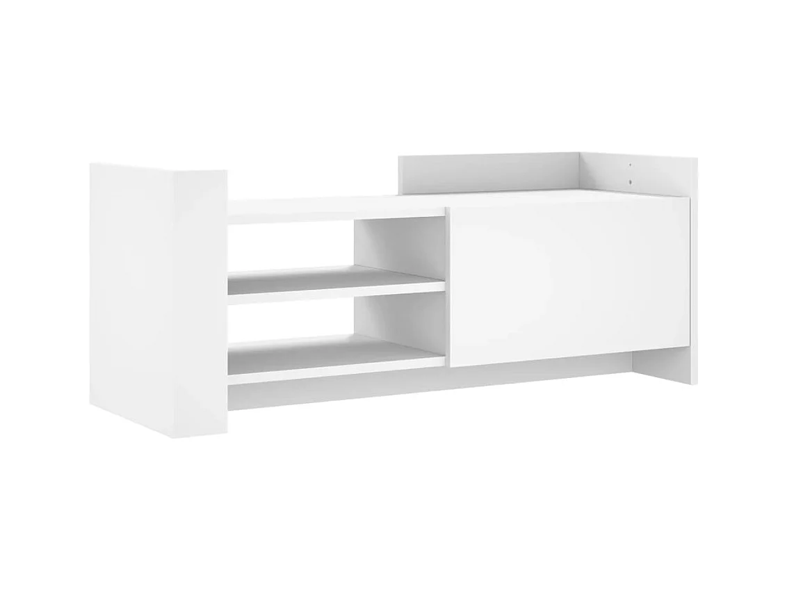 Mobile TV multimediale scaffale per televisione televisione buffet sala da pranzo soggiorno camera da letto 100 x 35 x 40 cm derivati ​​del legno bianco 02_0025486