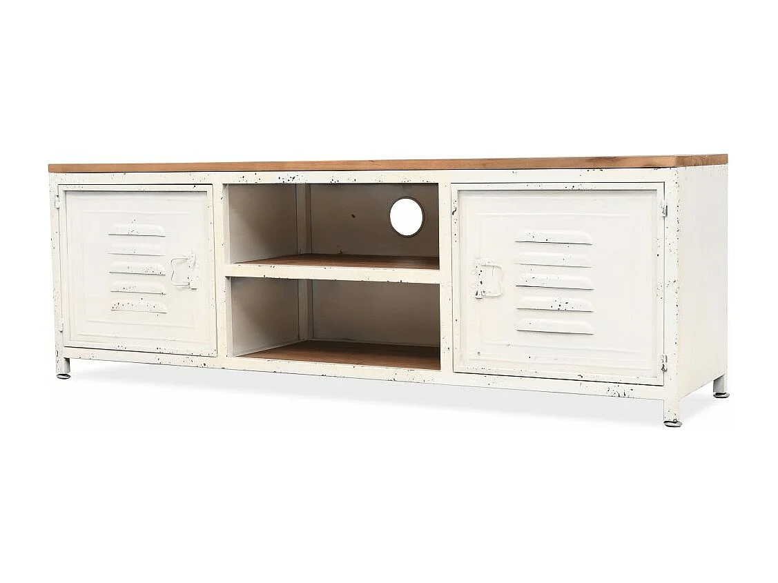 Mobile TV CHICAGO Design Industriale 140 Cm: Legno E Metallo Per Un Soggiorno Moderno