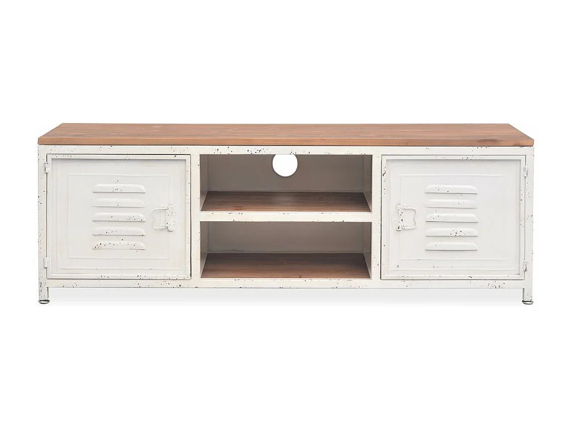 Meuble télé tv blanc 120 x 30 x 140 cm 2502292