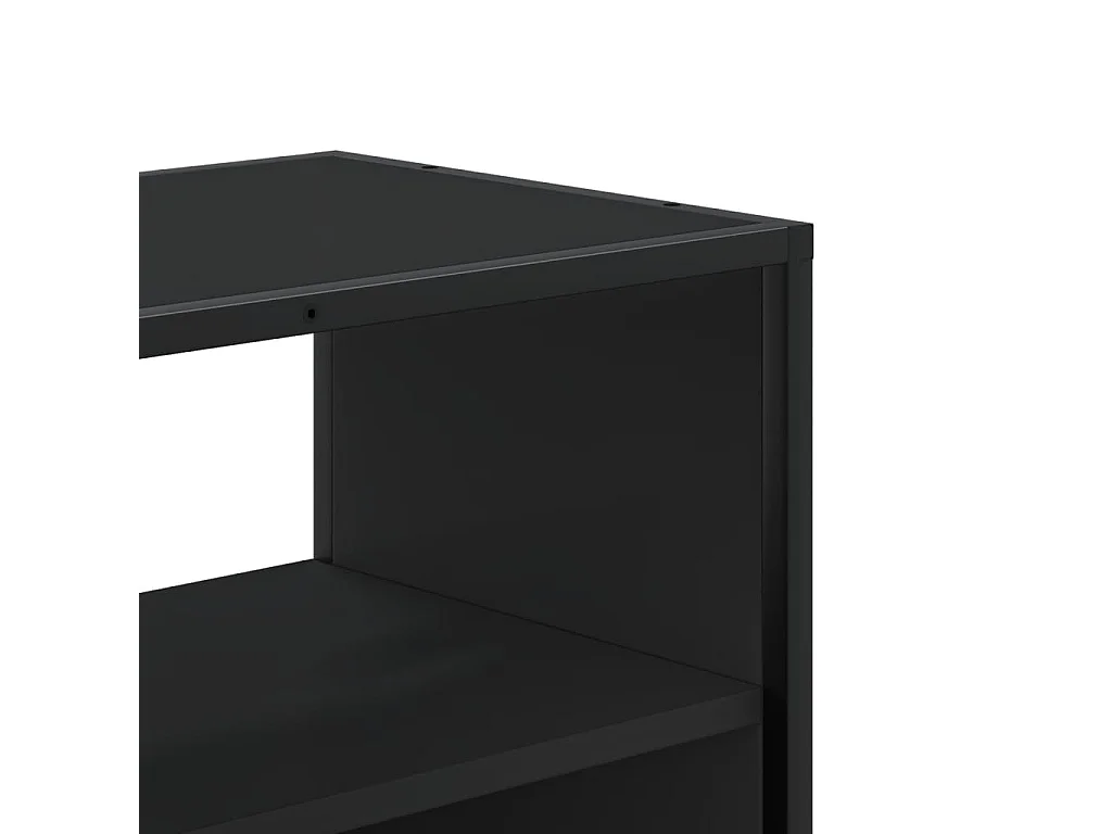 Mueble TV multimedia estantería para televisión buffet para televisión comedor salón dormitorio 100 x 31 x 39,5 cm madera contrachapada y metal negro 02_0025440