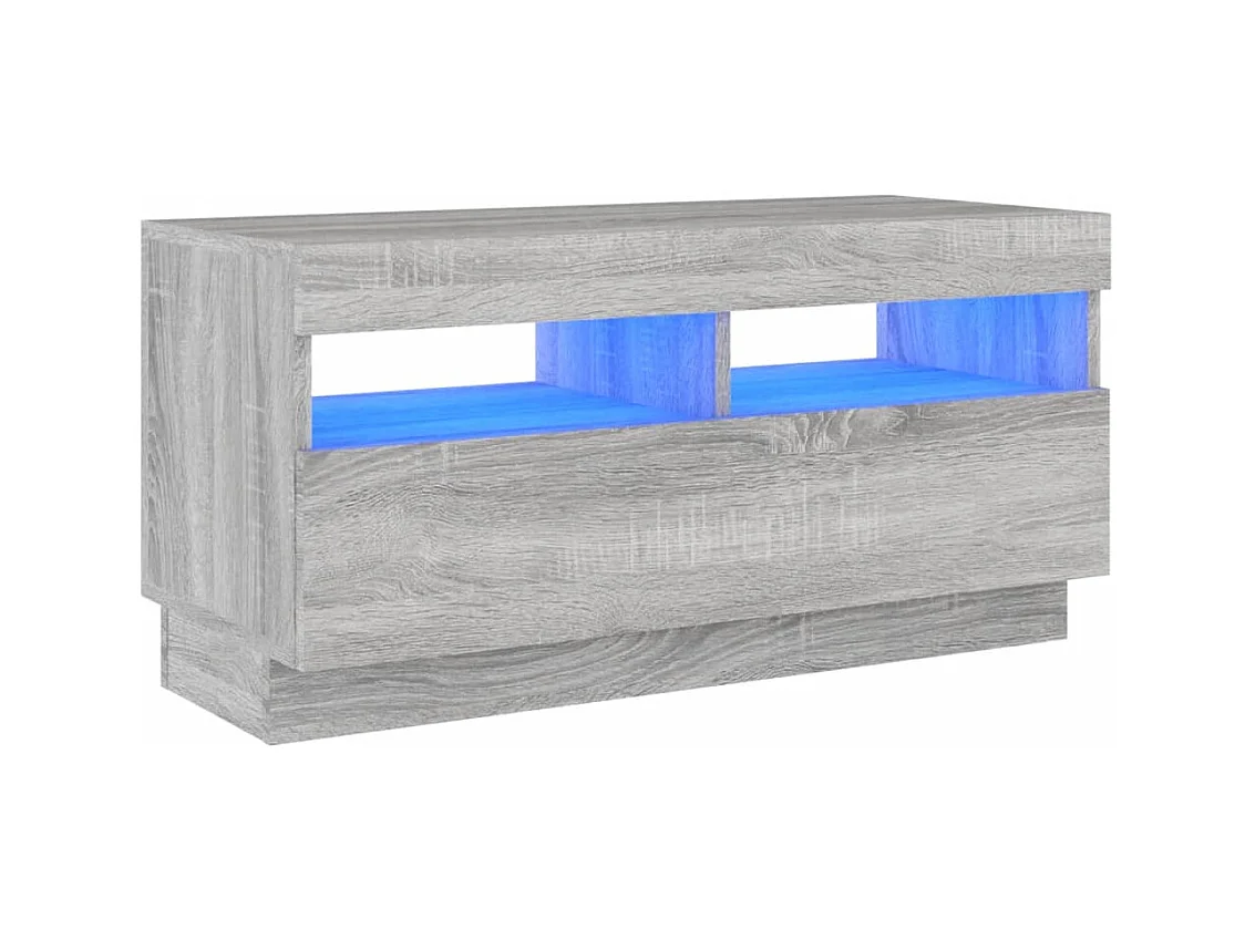 Mobile TV multimediale scaffale per televisione televisione buffet sala da pranzo soggiorno camera da letto con luci a LED sonoma 80 x 35 x 40 cm grigio 02_0026830