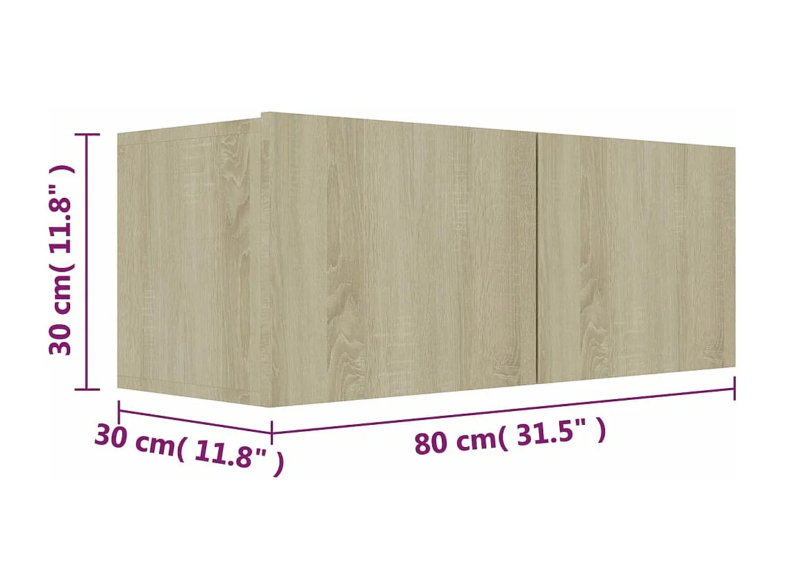 Set di mobili credenza credenza TV televisione soggiorno camera da letto soggiorno 3 pezzi rovere Sonoma multistrato marrone 02_0024607