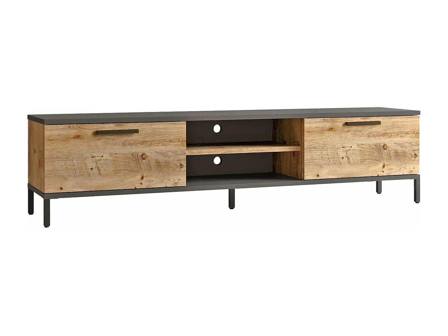 Meuble TV à 2 beige 160 x 35 x 39 cm 03_0007794