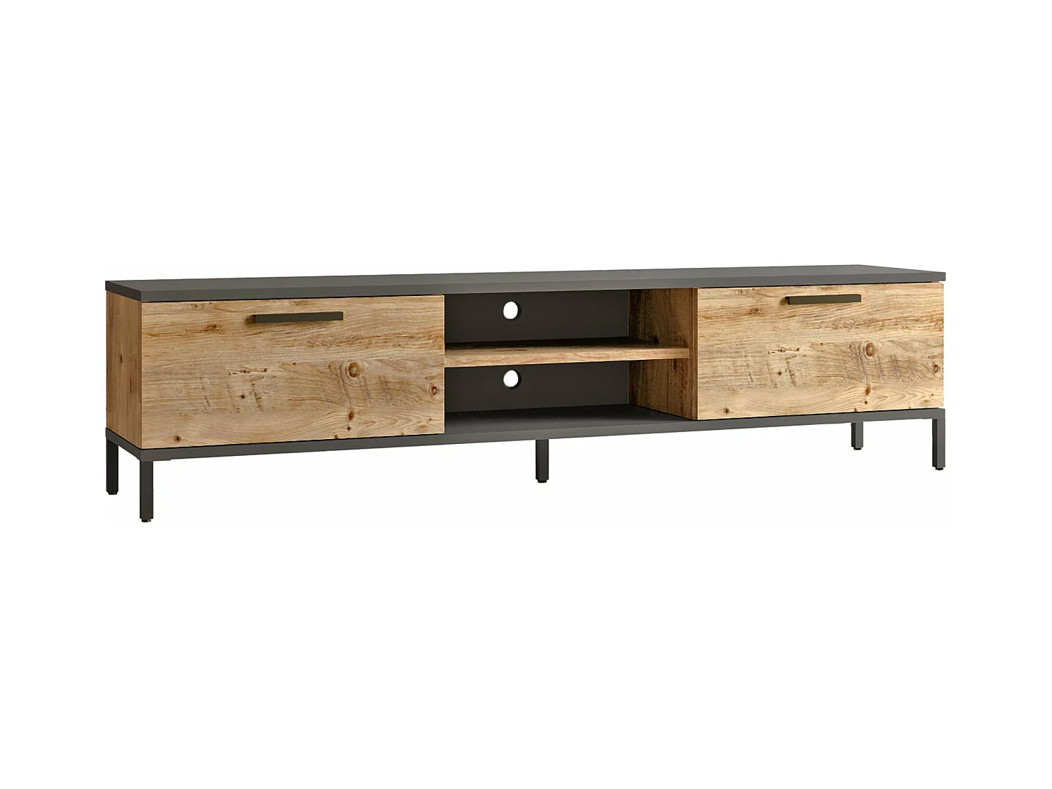Meuble TV à 2 beige 160 x 35 x 39 cm 03_0007794