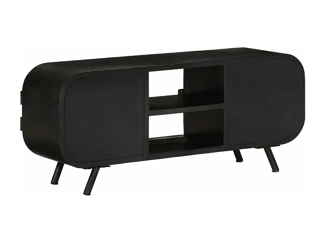 Meuble TV multimédia étagère bois marron 110 x 30 x 45 cm 02_0025742