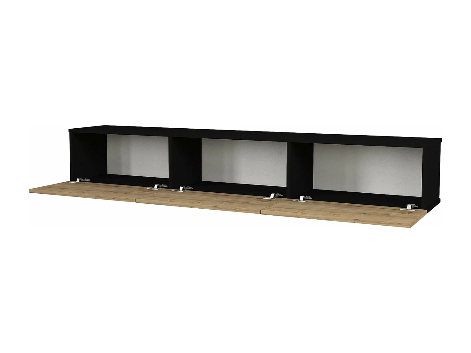Mueble TV 180 x 31 x 295 cm efecto roble negro 03_0007882