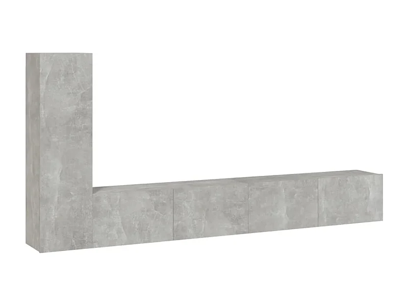 Set di mobili mobile buffet TV televisione soggiorno camera da letto soggiorno 3 pezzi in derivati ​​del legno grigio 02_0024501