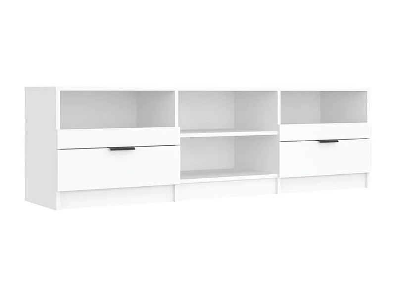 Meuble TV multimédia étagère bois blanc 150 x 33.5 x 45 cm 02_0026009