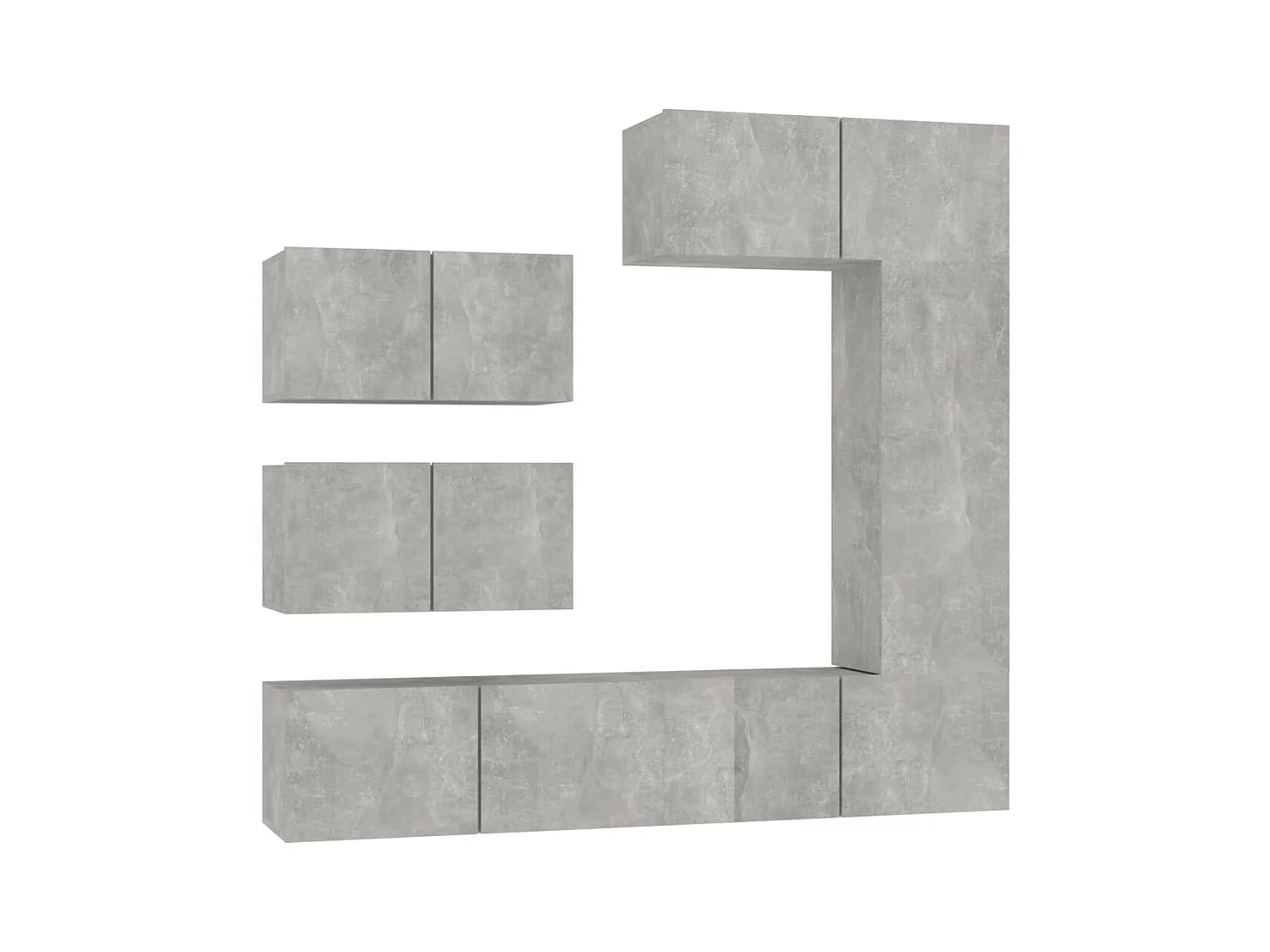 Set di mobili mobile credenza TV televisione soggiorno camera da letto soggiorno 6 pezzi multistrato grigio 02_0025051