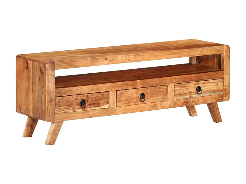 Móvel de TV multimídia prateleira de televisão televisão buffet sala de jantar sala de estar quarto 110 x 30 x 40 cm madeira de acácia maciça marrom 02_0025714